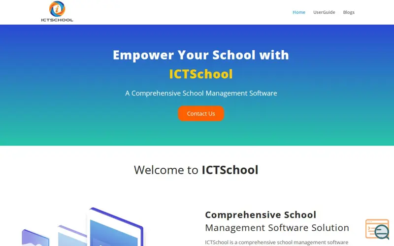 Screenshot of ICTSchool