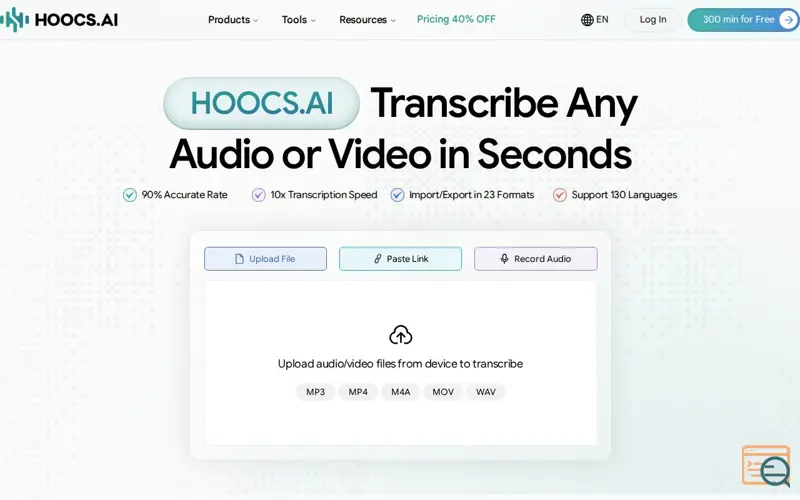 Screenshot of Hoocs.ai