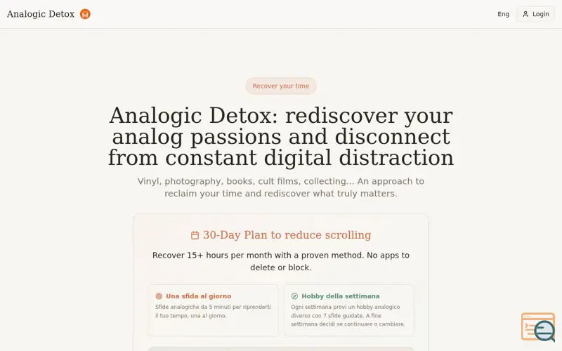 Screenshot of Analogic Detox