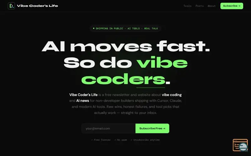 Screenshot of Vibe Coder's Life