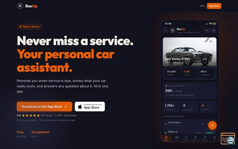 Screenshot of RevUp