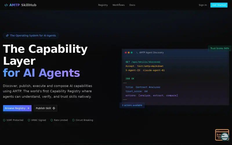 Screenshot of AMTP SkillHub