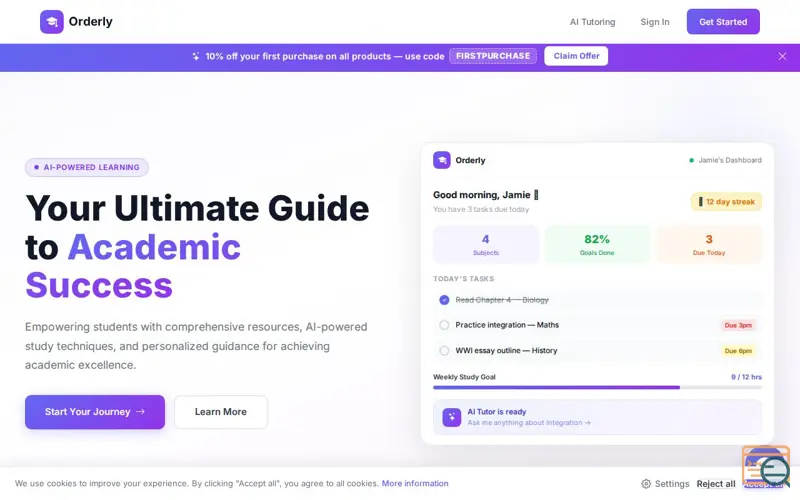 Screenshot of Orderly