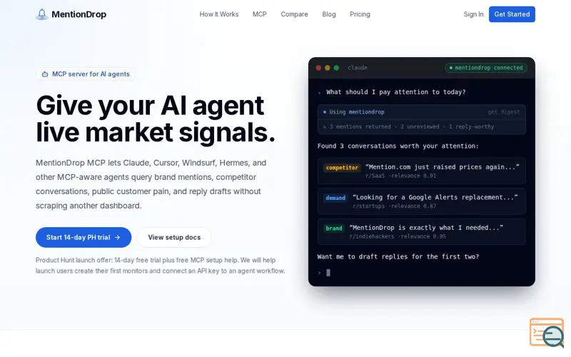 Screenshot of MentionDrop MCP
