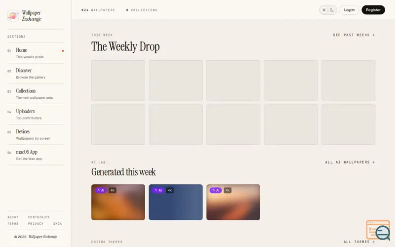 Screenshot of Wallpaper Exchange