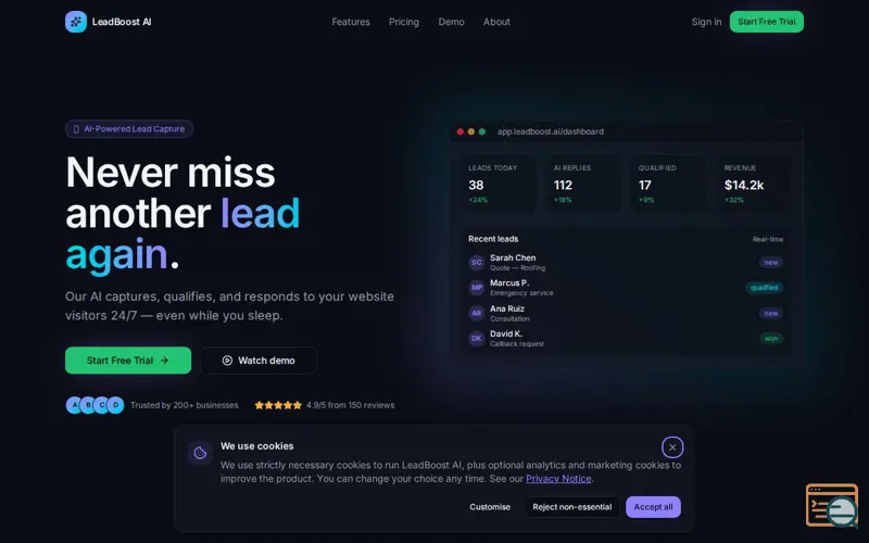 Screenshot of LeadBoostAI — B2B Lead Gen