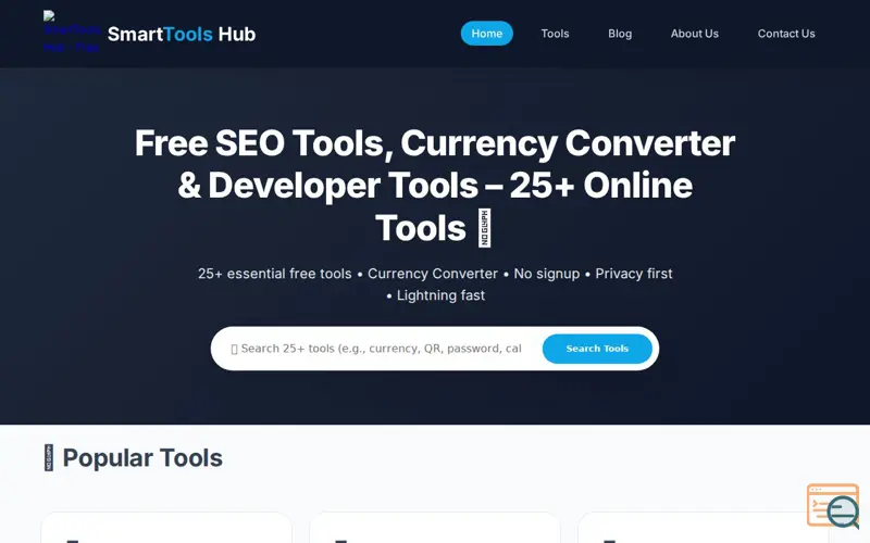 Screenshot of SmartTools Hub