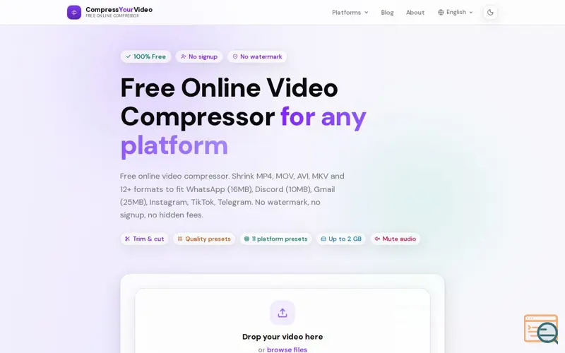 Screenshot of CompressYourVideo