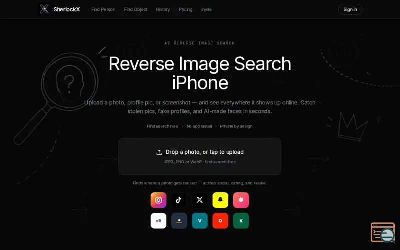 Screenshot of SherlockX