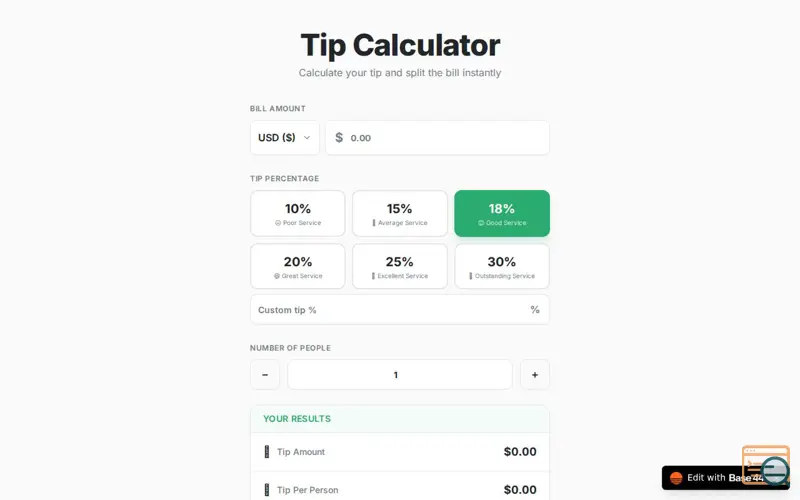 Screenshot of TipMaster