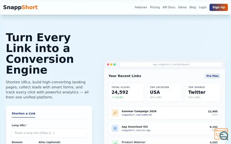 Screenshot of SnappShort