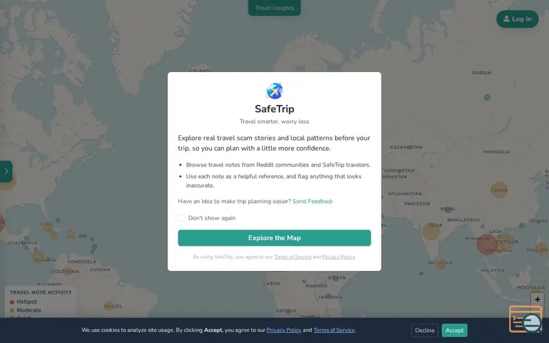 Screenshot of SafeTrip