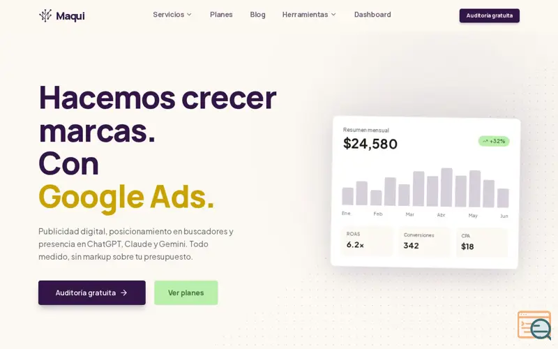Screenshot of Maqui — Marketing & Data