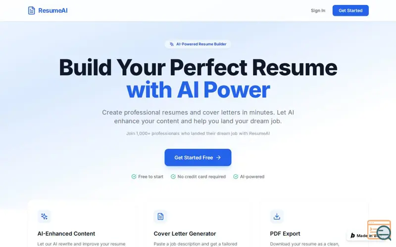 Screenshot of ResumeAI