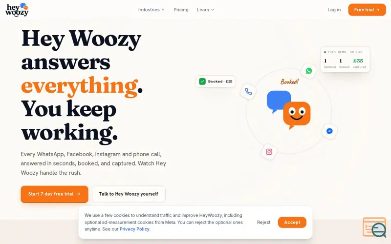 Screenshot of HeyWoozy
