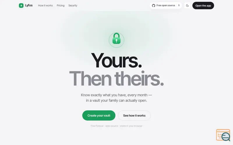 Screenshot of Lyfos Vault