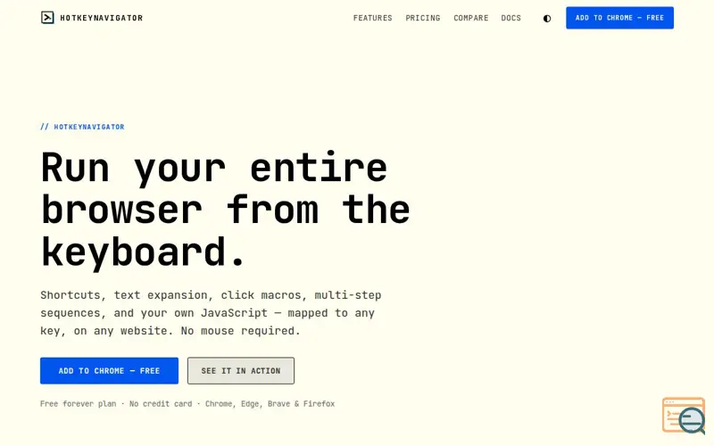 Screenshot of HotKeyNavigator
