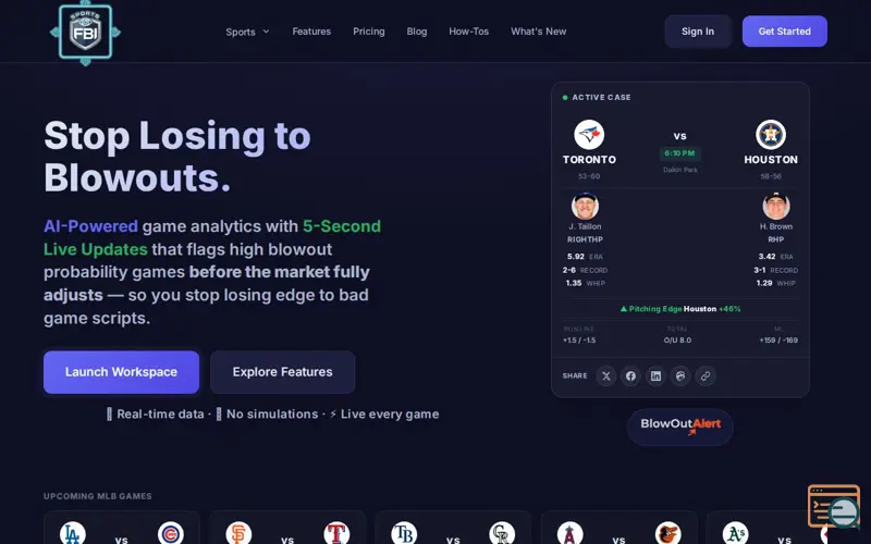 Screenshot of SportsFBI