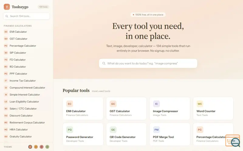 Screenshot of Toolszygo
