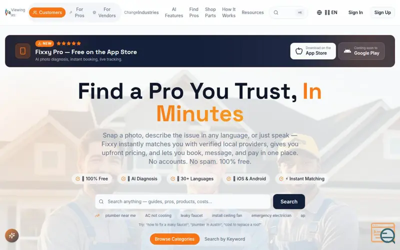 Screenshot of Fixxy