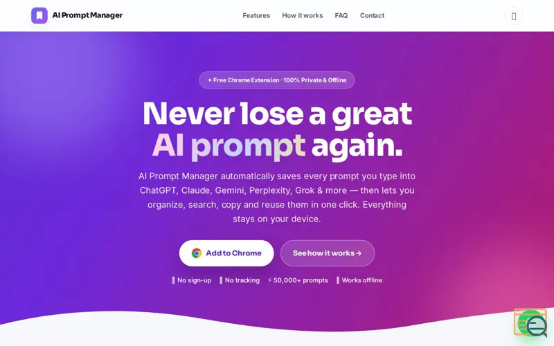 Screenshot of AI Prompt Manager