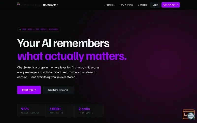 Screenshot of ChatSorter