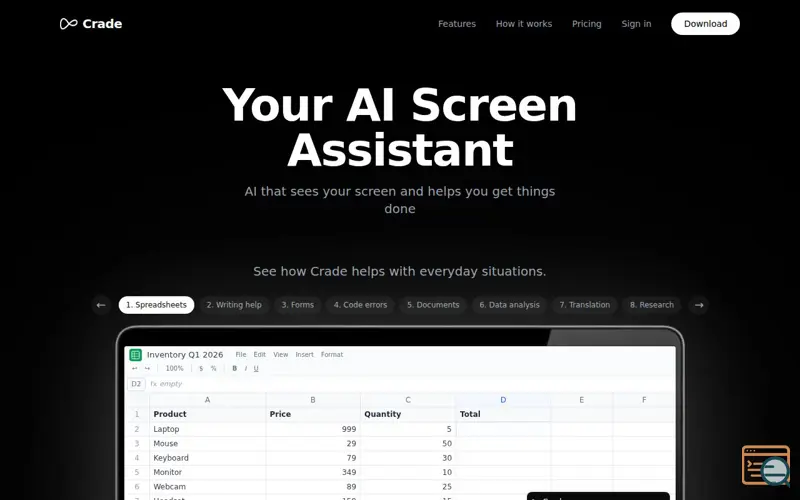 Screenshot of Crade AI