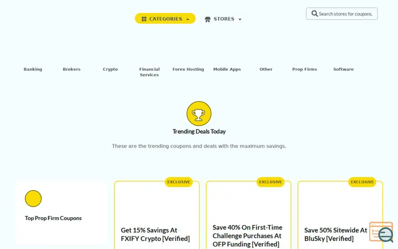 Screenshot of ForexCoupons