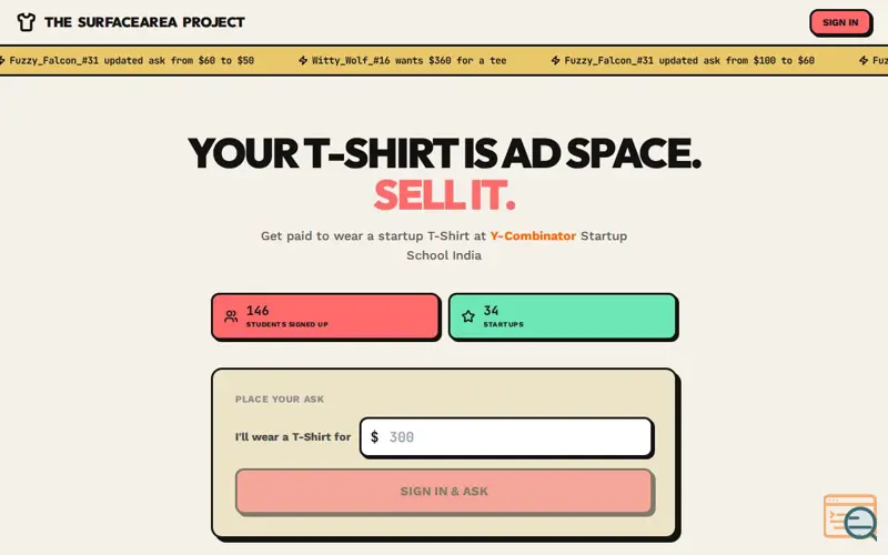 Screenshot of Surfacearea Shop