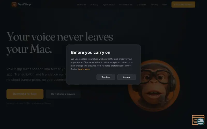 Screenshot of VoxChimp