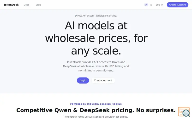 Screenshot of TokenDock