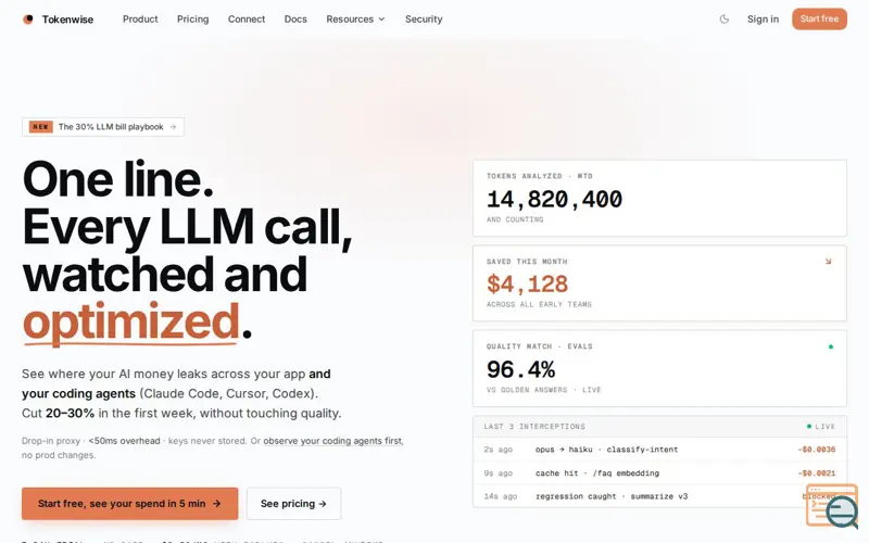 Screenshot of Tokenwise