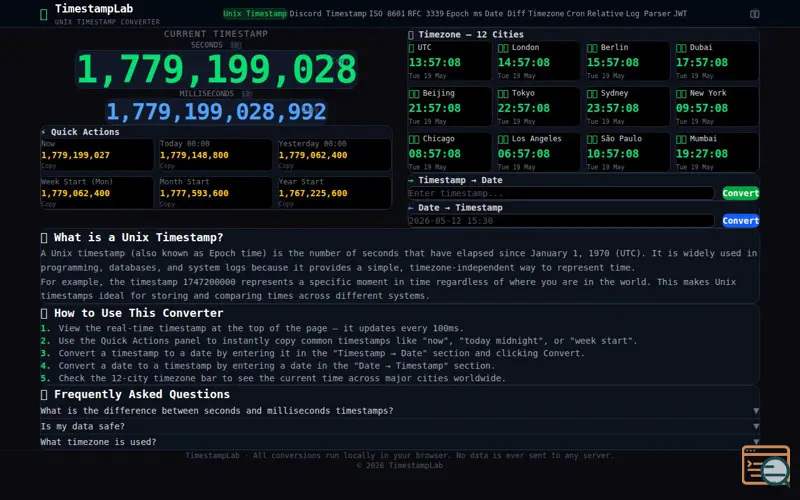 Screenshot of TimestampLab
