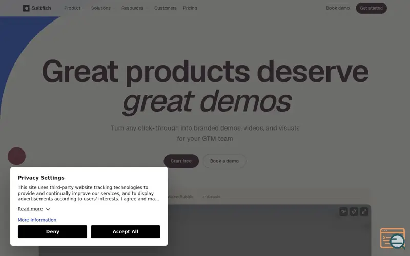 Screenshot of  Saltfish AI