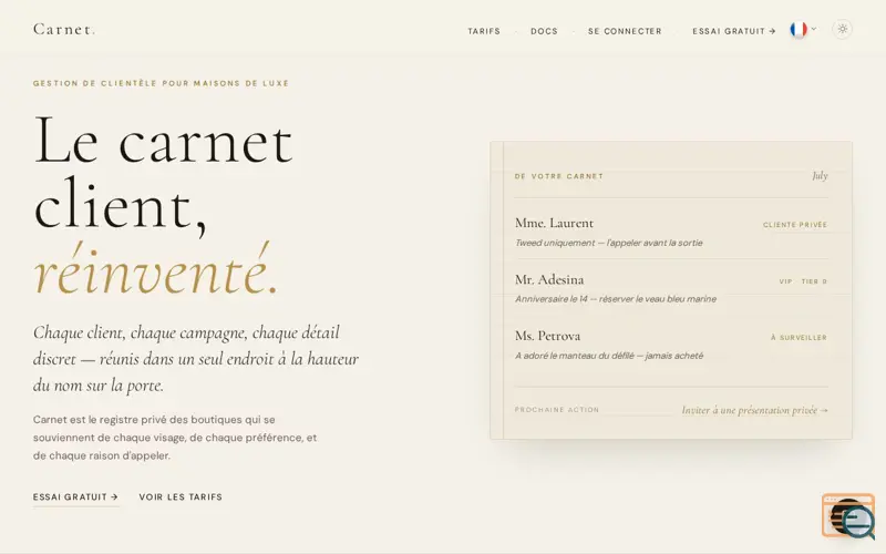 Screenshot of Carnet
