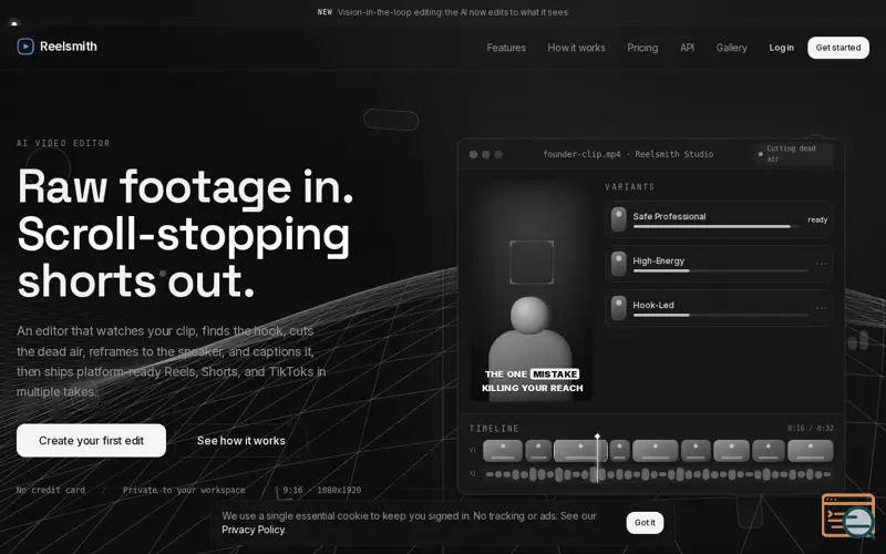 Screenshot of Reelsmith.Video