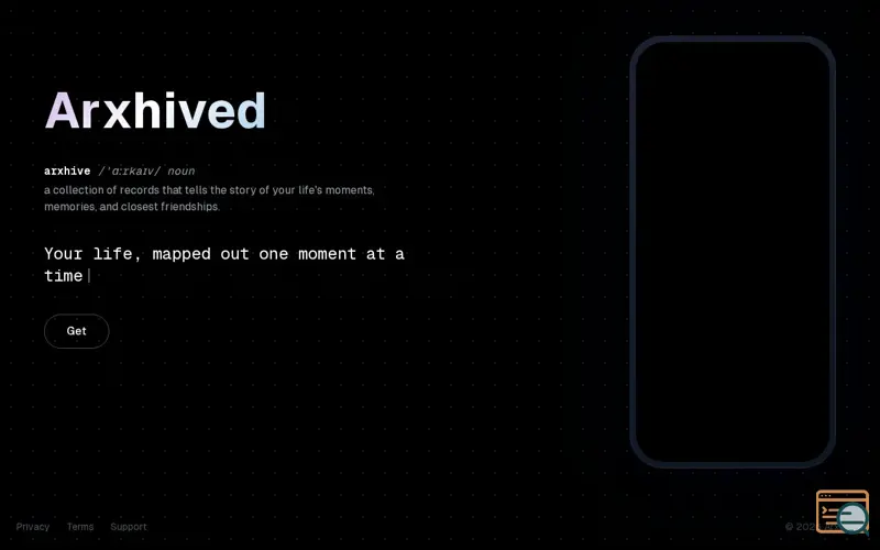 Screenshot of Arxhived