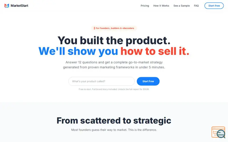 Screenshot of MarketStart