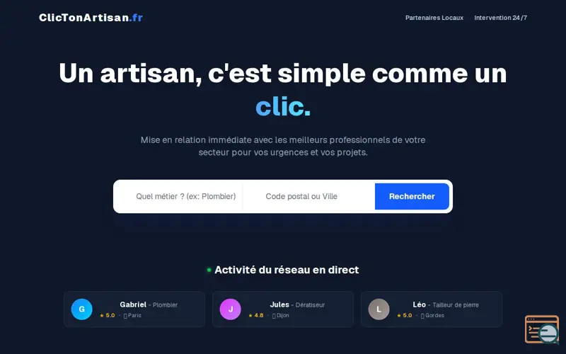 Screenshot of ClicTonArtisan.fr