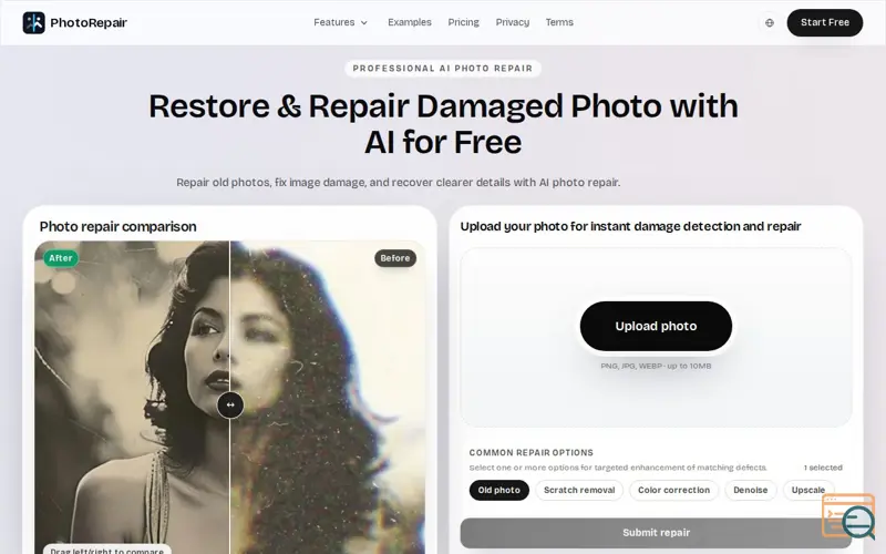 Screenshot of PhotoRepair