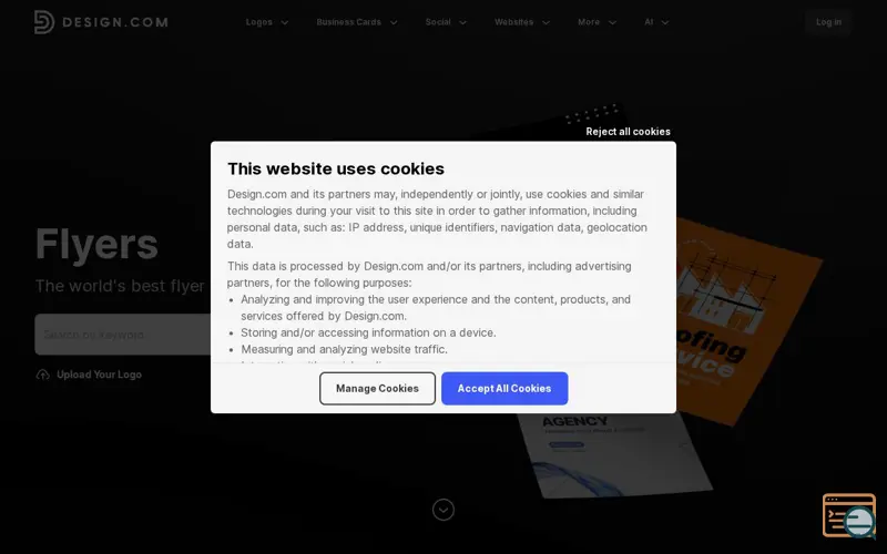 Screenshot of Design.com Flyer Maker