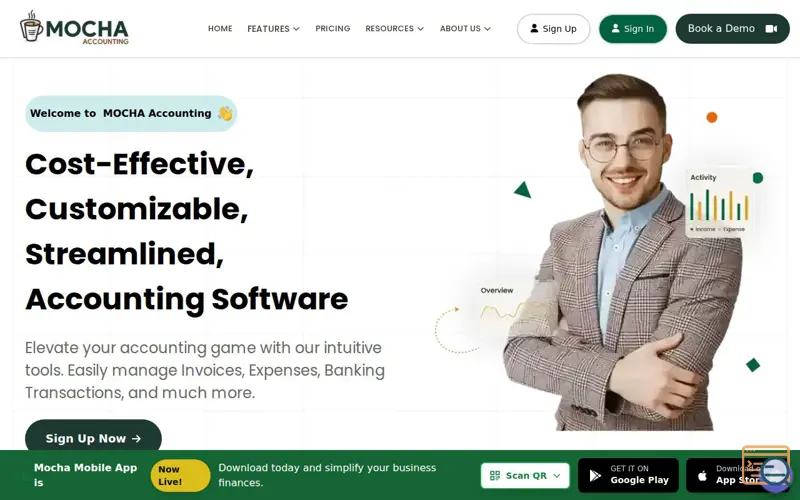Screenshot of Mocha Accounting Software