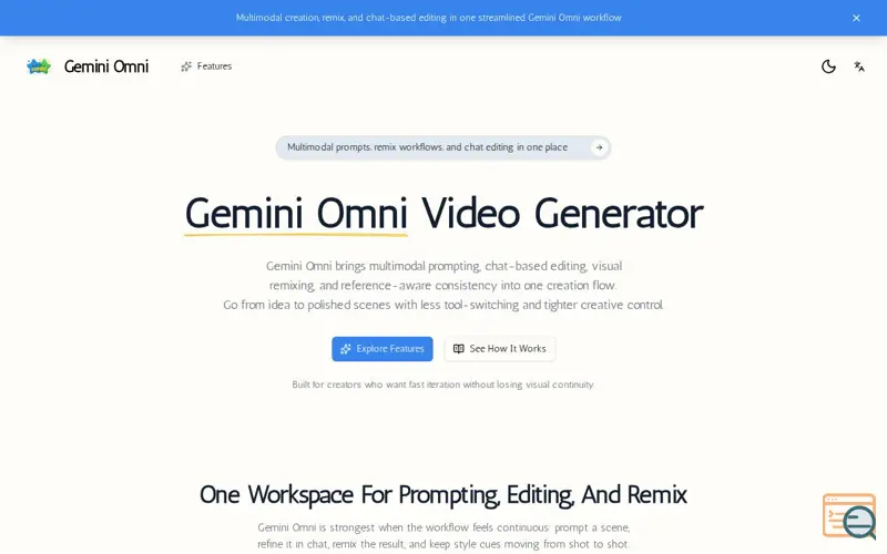 Screenshot of Gemini Omni