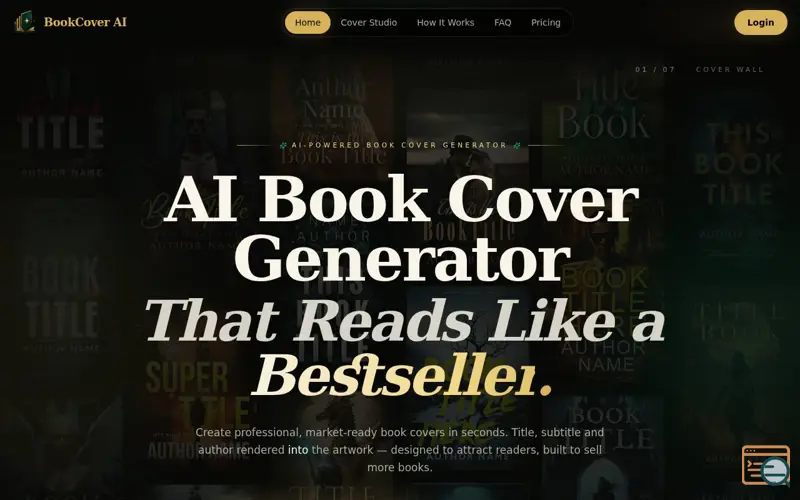 Screenshot of AI Book Cover Generator