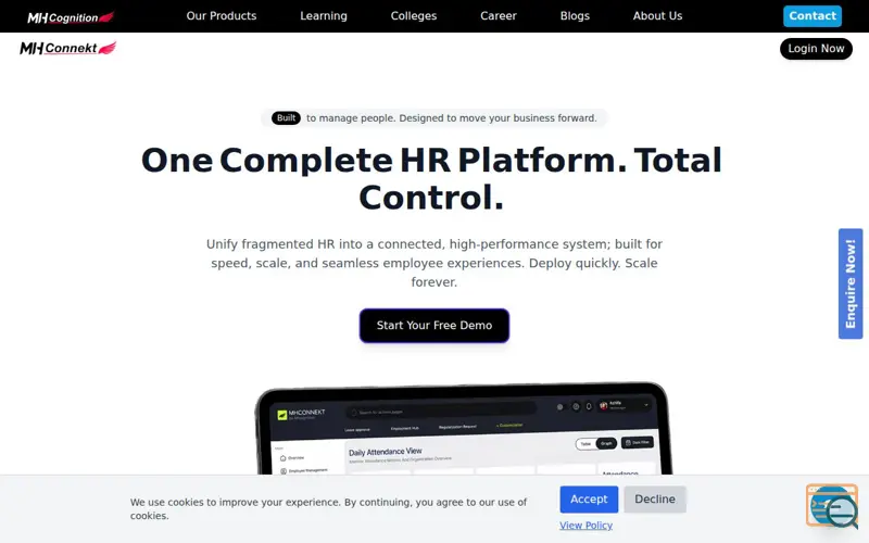 Screenshot of MH Connekt, a launch using NoPaperForms