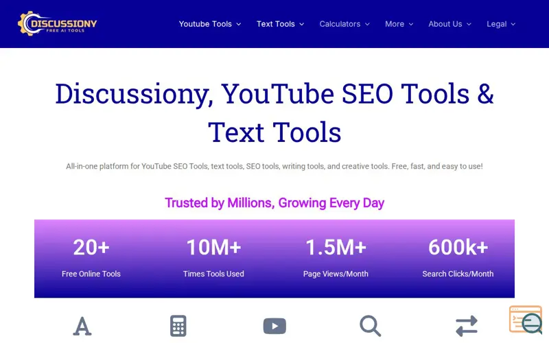 Screenshot of YouTube SEO Tools