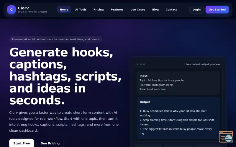 Screenshot of Clorv