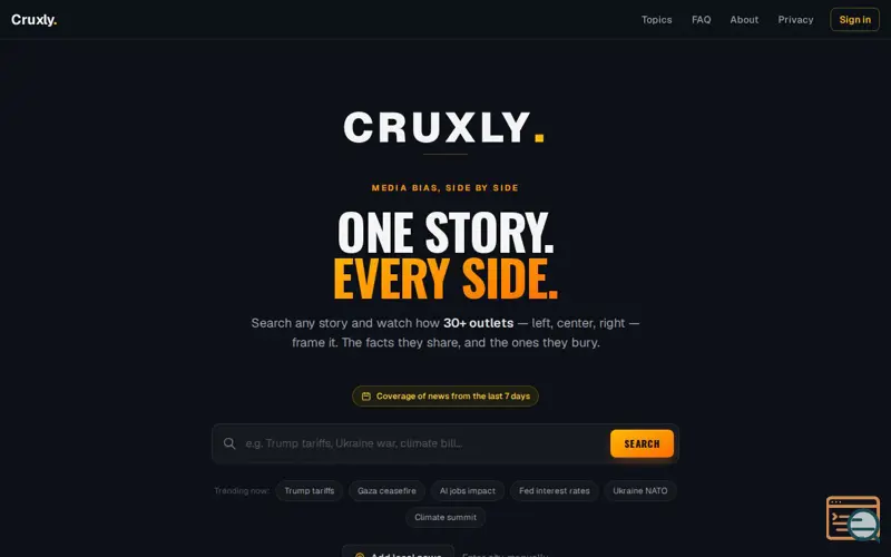 Screenshot of Cruxly