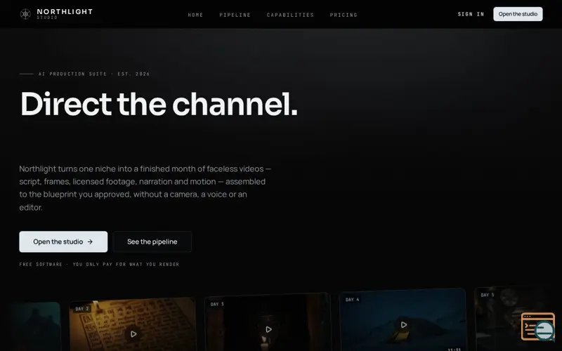 Screenshot of Northlight Studio