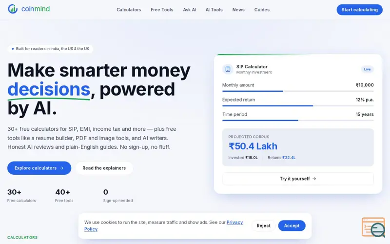 Screenshot of CoinMind